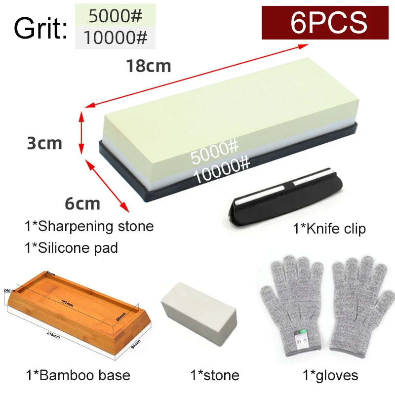 Sharpening Stone Knife Professional Sharpener Whetstone Dual Side Set Grinding Shapner Water Wetstone Kitchen Accessories Tool