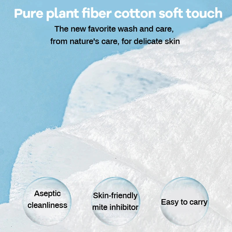 Natural Disposable Face Towel Travel Facial Cleansing Wet And Dry Makeup Remover Pearl Cotton Soft Makeup Nonwoven Towel