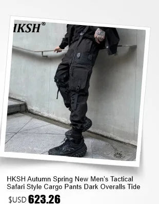 HKSH Autumn Winter Men's Tide Dark V-neck Cotton Jacket Women Splice Fur Patchwork Sleeveless Vest Zipper Chic Down Coats HK2466
