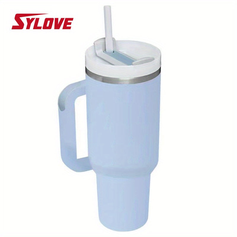 SLOVE 40oz Stainless Steel Tumbler With Handle And Straw, Insulated Sports Water Bottle For Men And Women, Keep Warm Or Cold, Coffee Cup - Perfect Gift