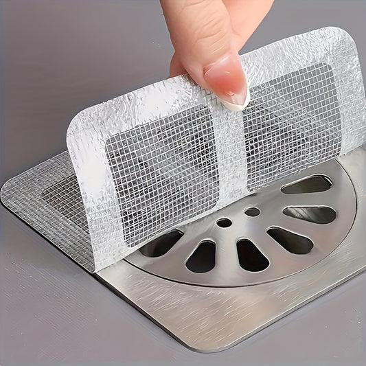 10pcs Self-Adhesive Hair Catcher Stickers for Shower, Kitchen Sink & Bathroom Drains - Anti-Clog, Floor Drain Covers, Plastic, No Electricity Needed, Shower Accessories
