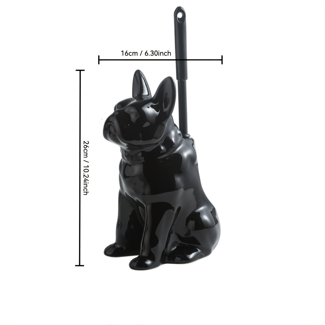 1pc Creative Ceramic toilet brush base + long-handled toilet brush, black and white cat design, interior decoration, toilet decoration, bathroom cleaning tool, suitable for modern home decoration, Wall Toilet Brush, Toilet Brush Long Handle, Self Cleanin