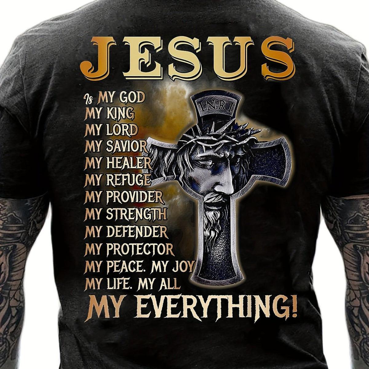 'Until I Said Amen' God Jesus Print T Shirt, Tees For Men, Casual Short Sleeve Tshirt For Summer Spring Fall, Tops As Gifts