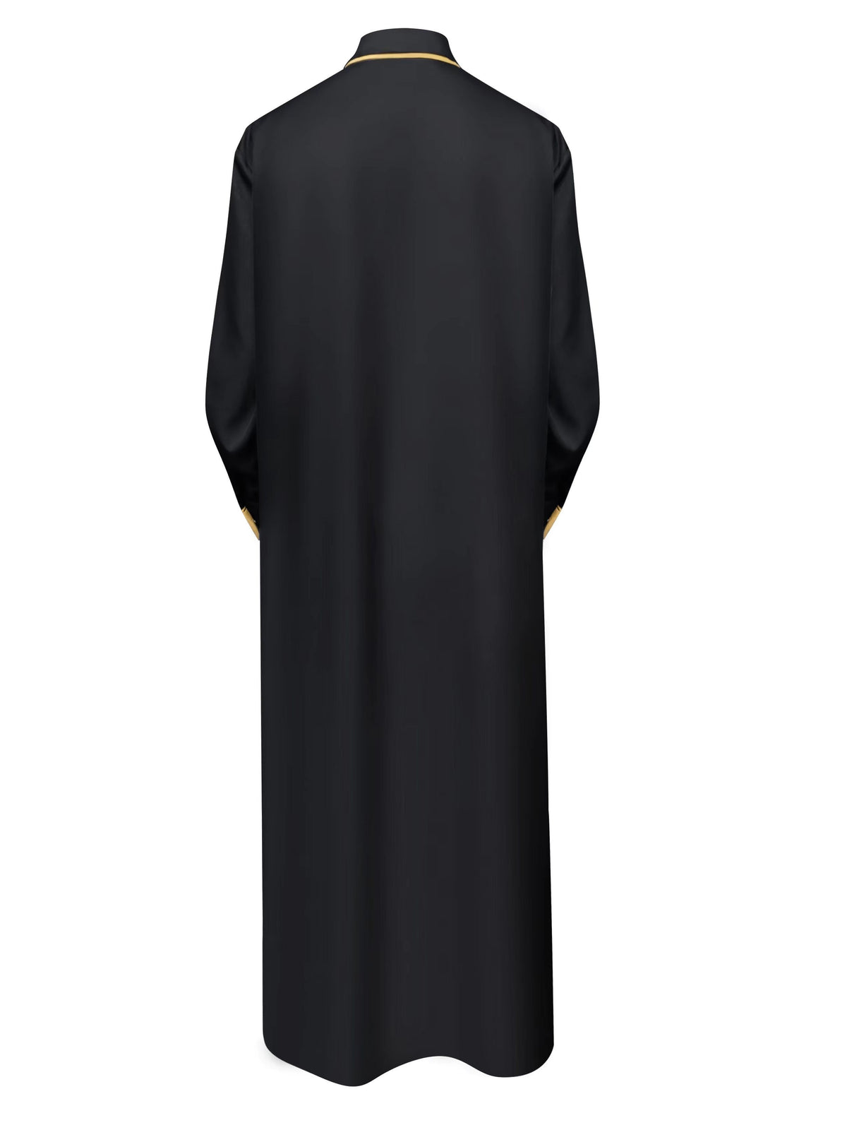Arab Men's Plus Size Black Robe Muslim Casual Embroidered Jubba Robe All-season Universal Thobe Jubba Thawb For Men, Men's Clothing, Plus Size