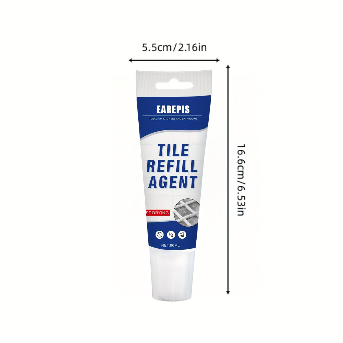 80ml Waterproof Tile Grout Filler, Odorless, Easy-to-Use, Durable White Tile Supplement for Kitchen, Bathroom Sink and Floor Gaps, Includes Scraper, Tile Grout Filler, Tile Filler, Wall Repair Paste/kit/patching Paste, Wall Filler/hole Filler, Home Renov
